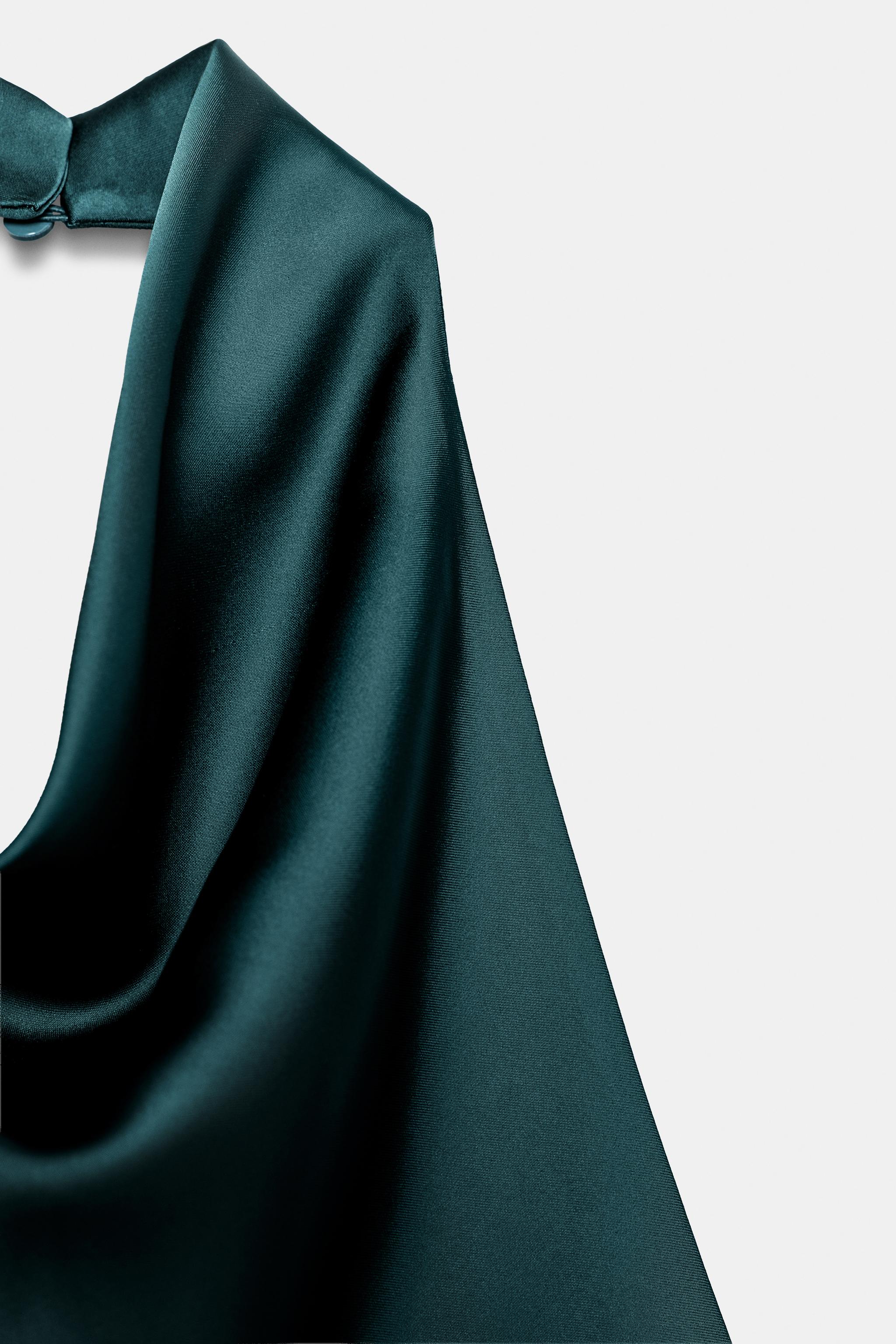 SATIN EFFECT HALTER TOP